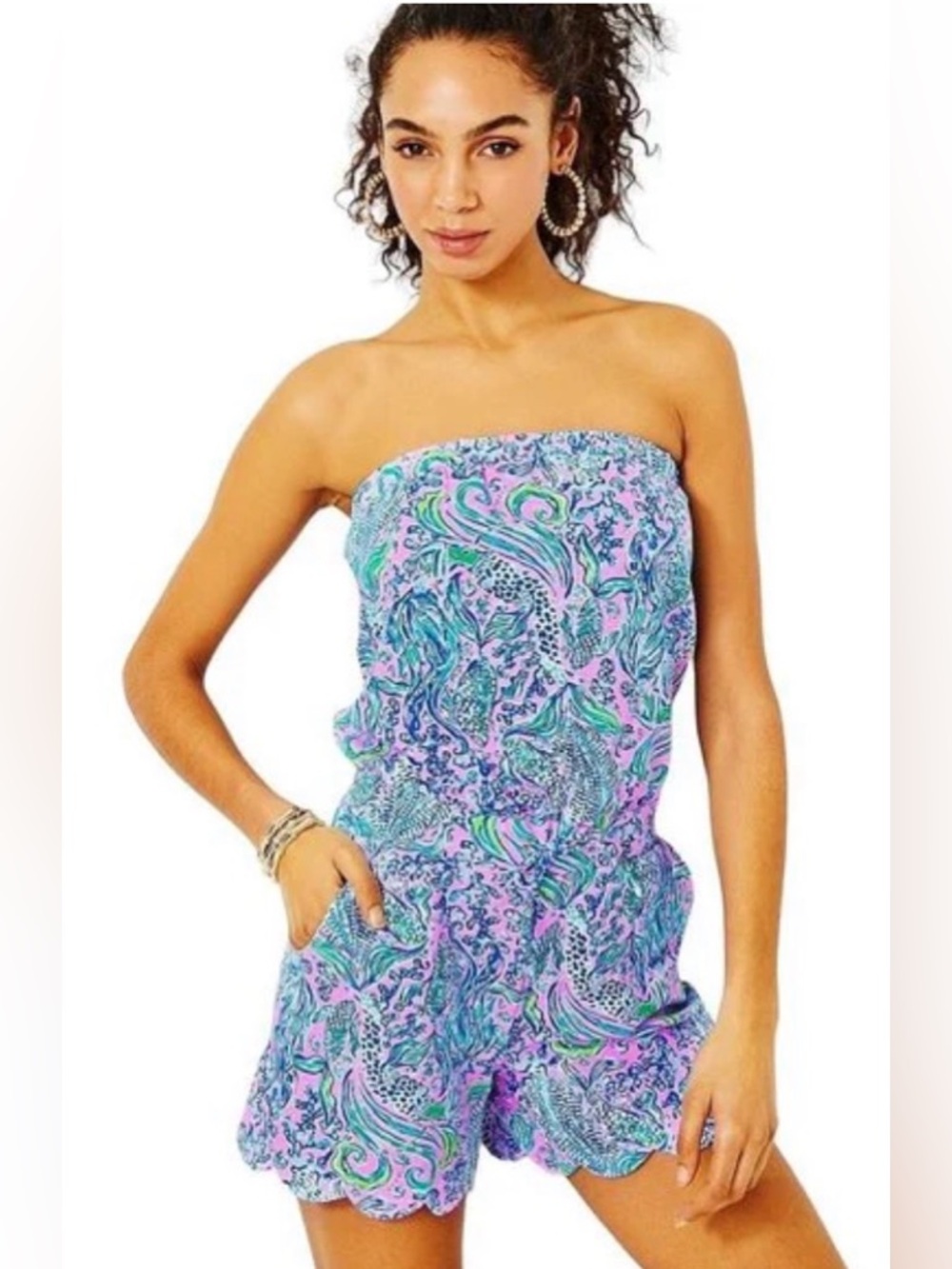 NWT Lilly Pulitzer Jace Rompers Lilac Rose We Mermaid it